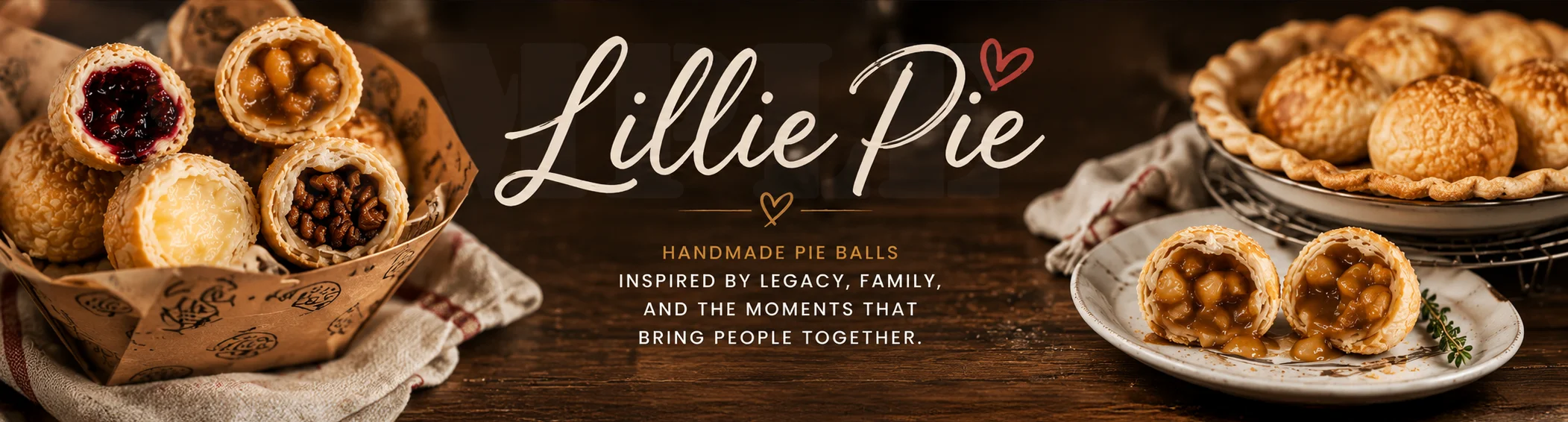 Lillie Pie handmade pie balls banner
