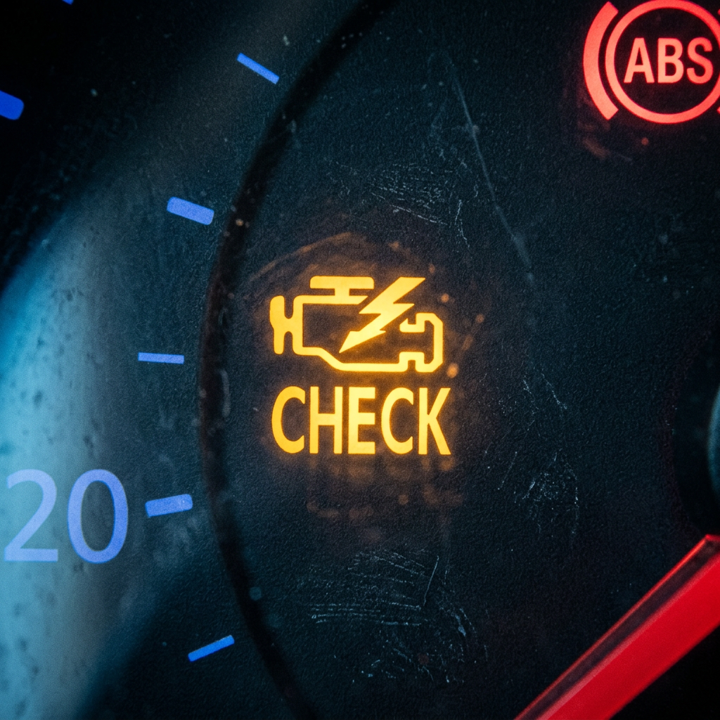Check engine light illuminated on dashboard