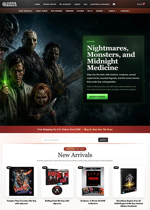 Cinema Classics website showcase